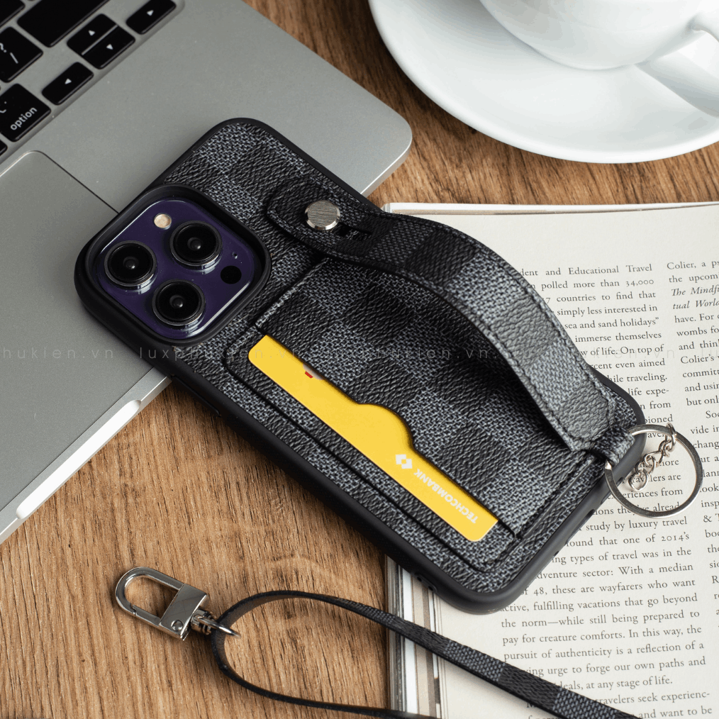 Auténtica funda para tarjeta de iPhone LV Canvas (reciclada - 8)