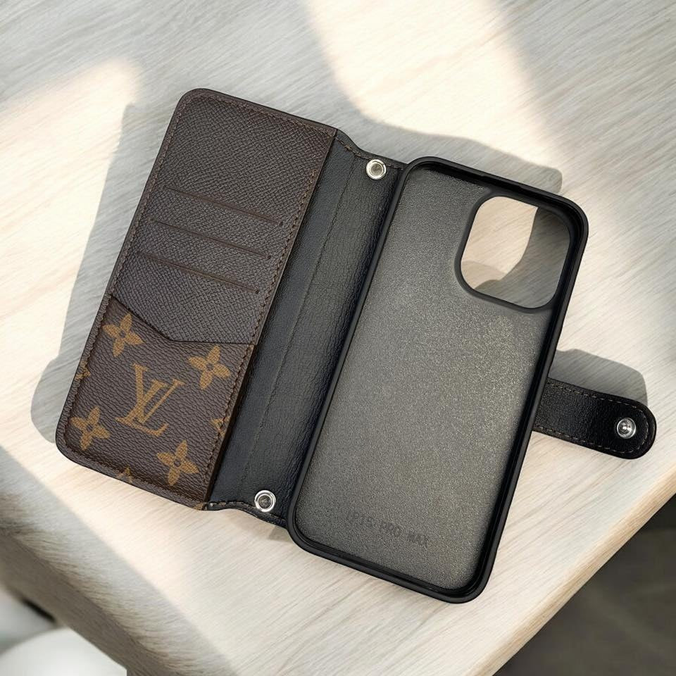 Authentic LV Canvas iPhone Wallet Case (Upcycled - 12)