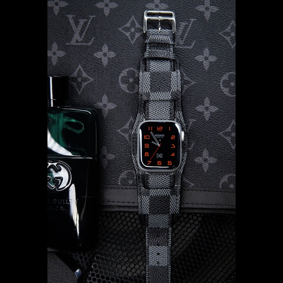 Recycled Louis Vuitton Apple watch band AW-LV13