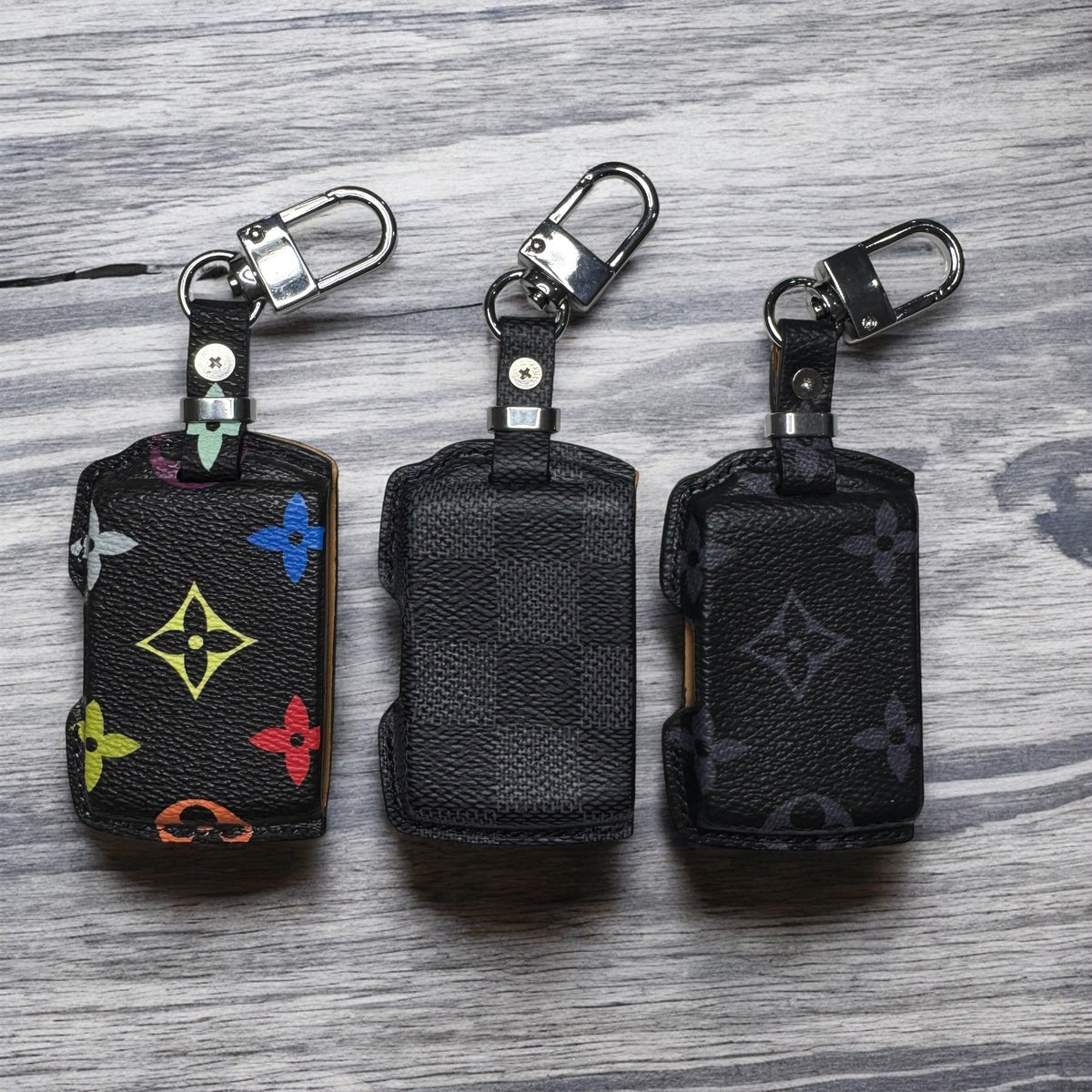 Premium LV Canvas Key Case for Volvo – Handmade from Authentic Upcycled