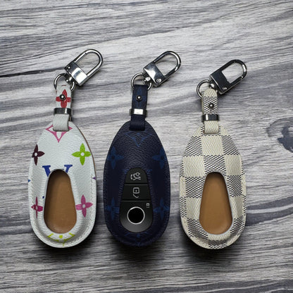 Premium LV Canvas Key Case for Mercedes-Benz – Handmade from Authentic Upcycled