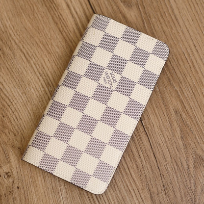 Auténtica funda tipo cartera para iPhone LV Canvas (reciclada - 6)