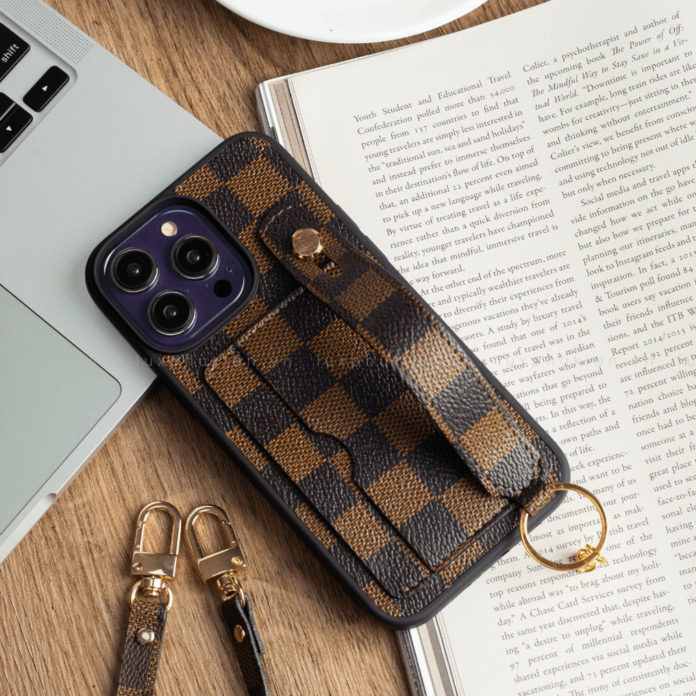 Auténtica funda para tarjeta de iPhone LV Canvas (reciclada - 8)