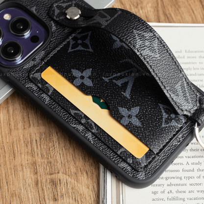 Auténtica funda para tarjeta de iPhone LV Canvas (reciclada - 8)
