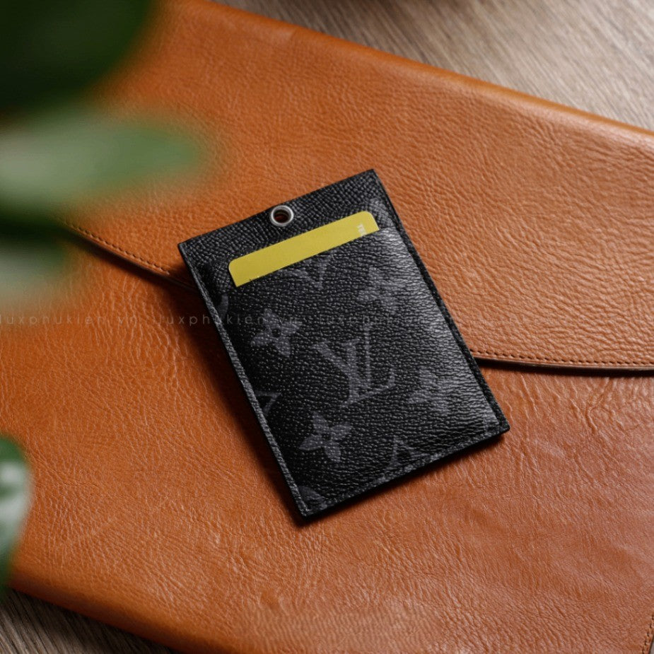 Authentic LV Leather Lanyard ID & Card Holder – Limited Edition