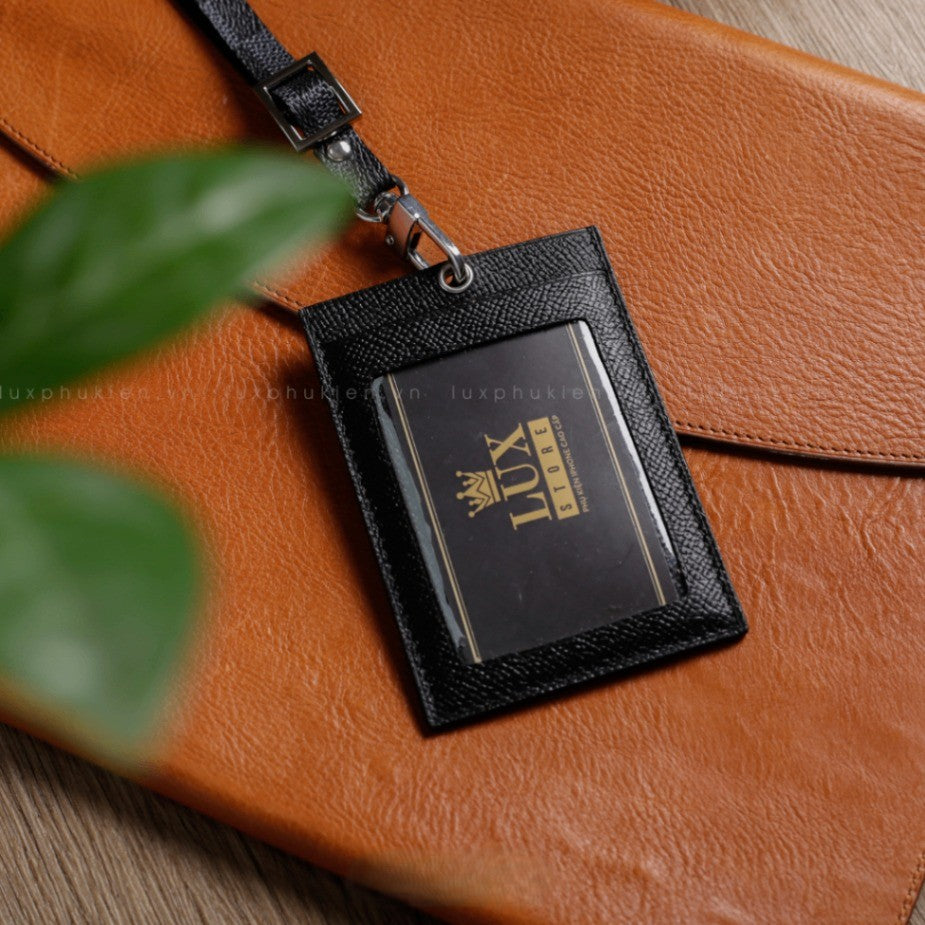 Authentic LV Leather Lanyard ID & Card Holder – Limited Edition