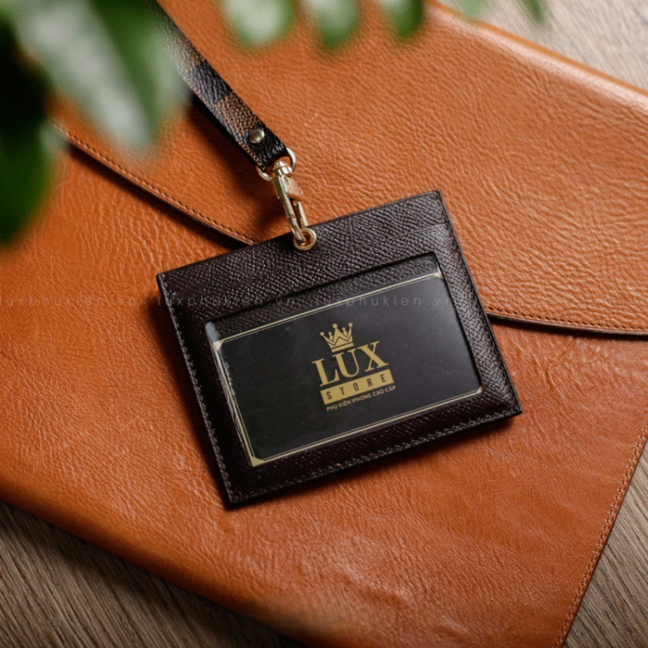 Authentic LV Leather Lanyard ID & Card Holder 2 – Limited Edition