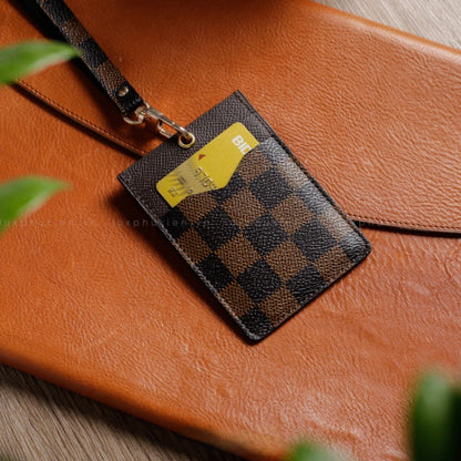 Authentic LV Leather Lanyard ID & Card Holder – Limited Edition