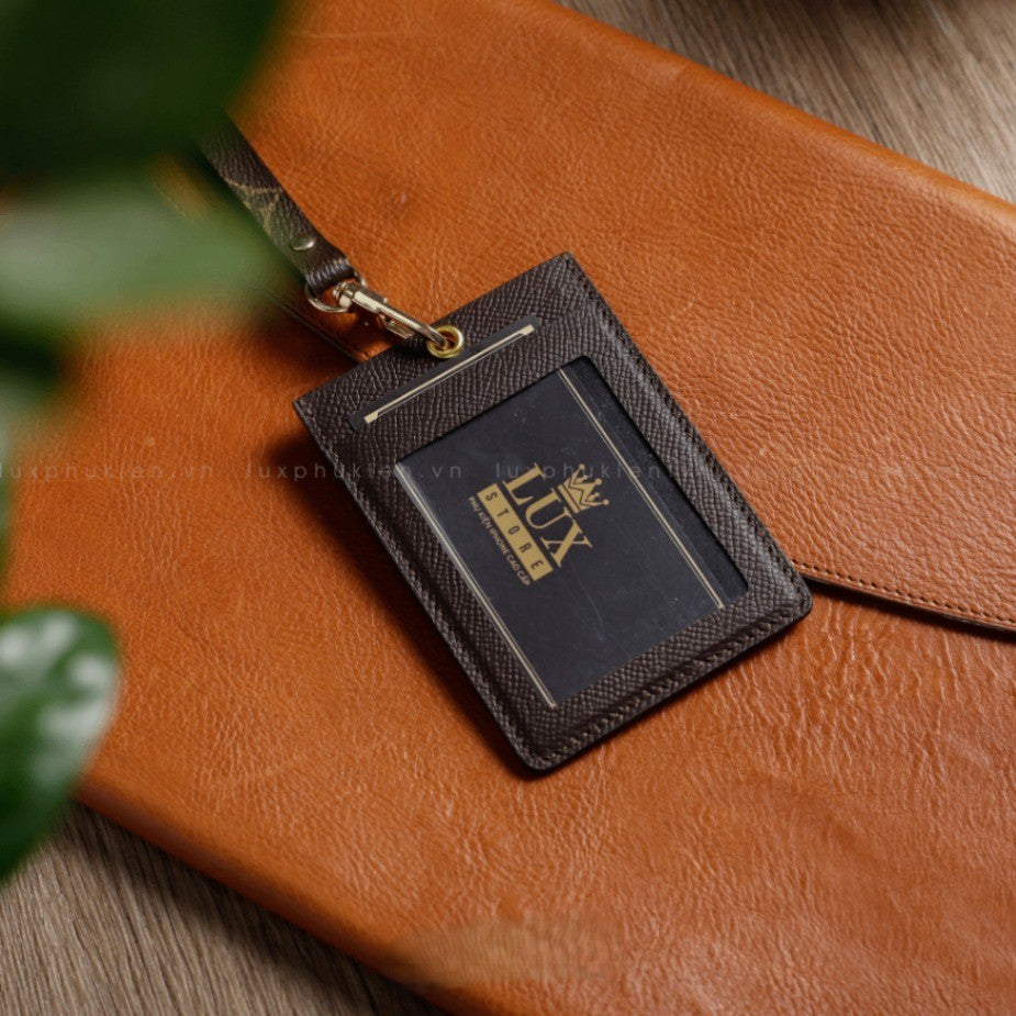 Authentic LV Leather Lanyard ID & Card Holder – Limited Edition
