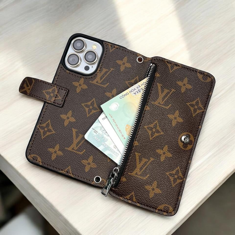 Authentic LV Canvas iPhone Wallet Case (Upcycled - 12)