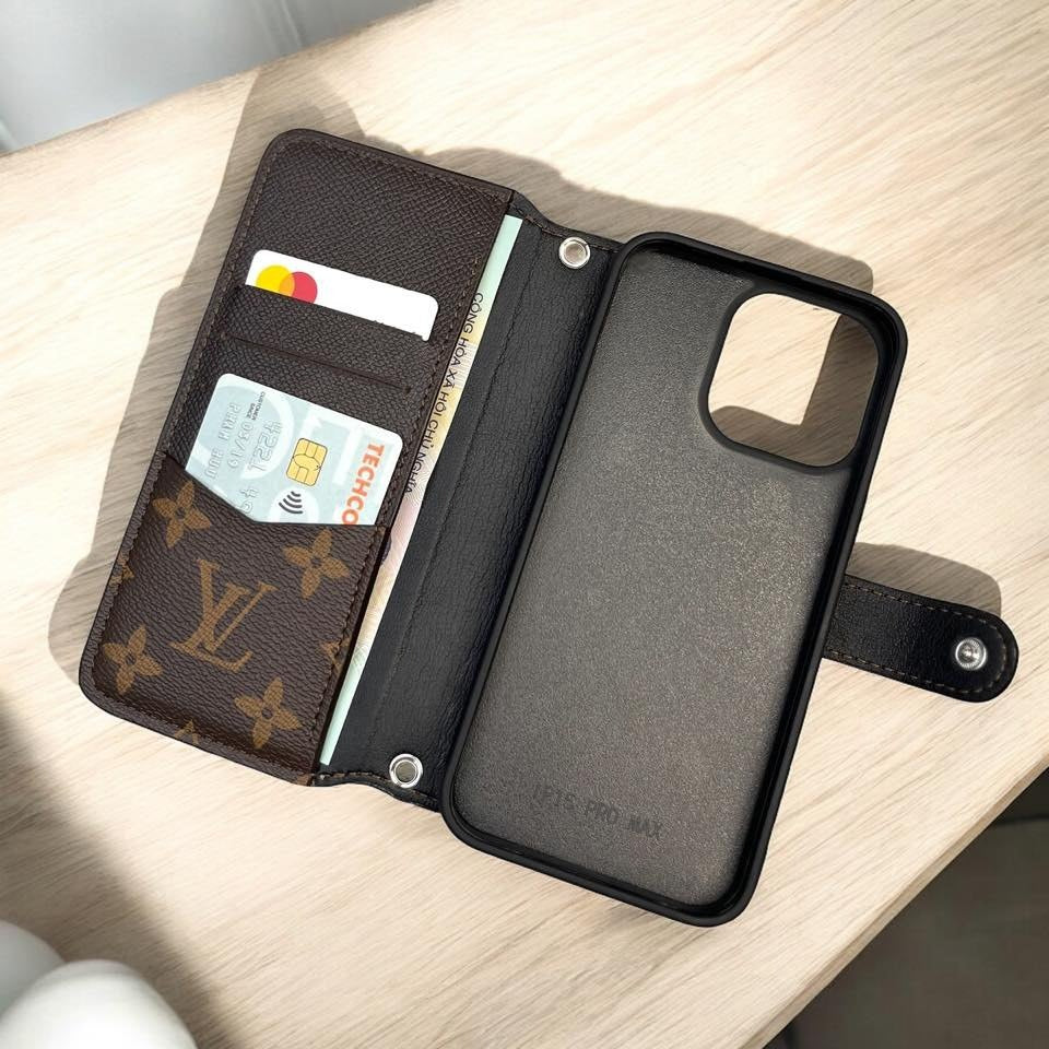 Authentic LV Canvas iPhone Wallet Case (Upcycled - 12)