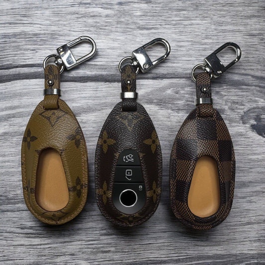 Premium LV Canvas Key Case for Mercedes-Benz – Handmade from Authentic Upcycled