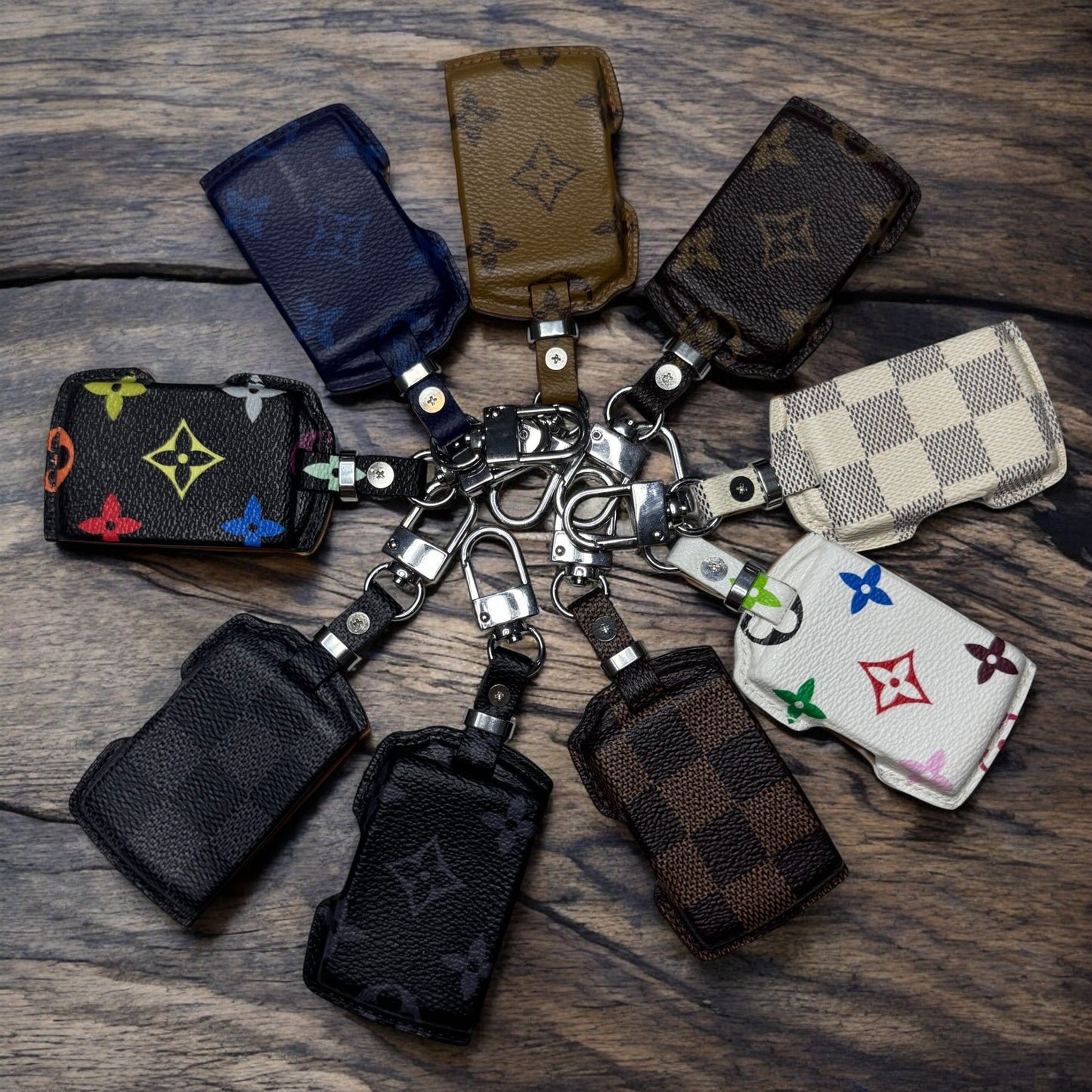 Premium LV Canvas Key Case for Volvo – Handmade from Authentic Upcycled