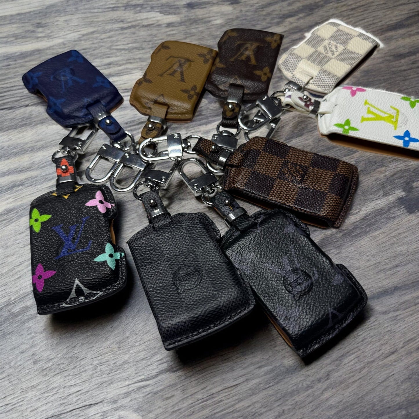 Premium LV Canvas Key Case for Volvo – Handmade from Authentic Upcycled