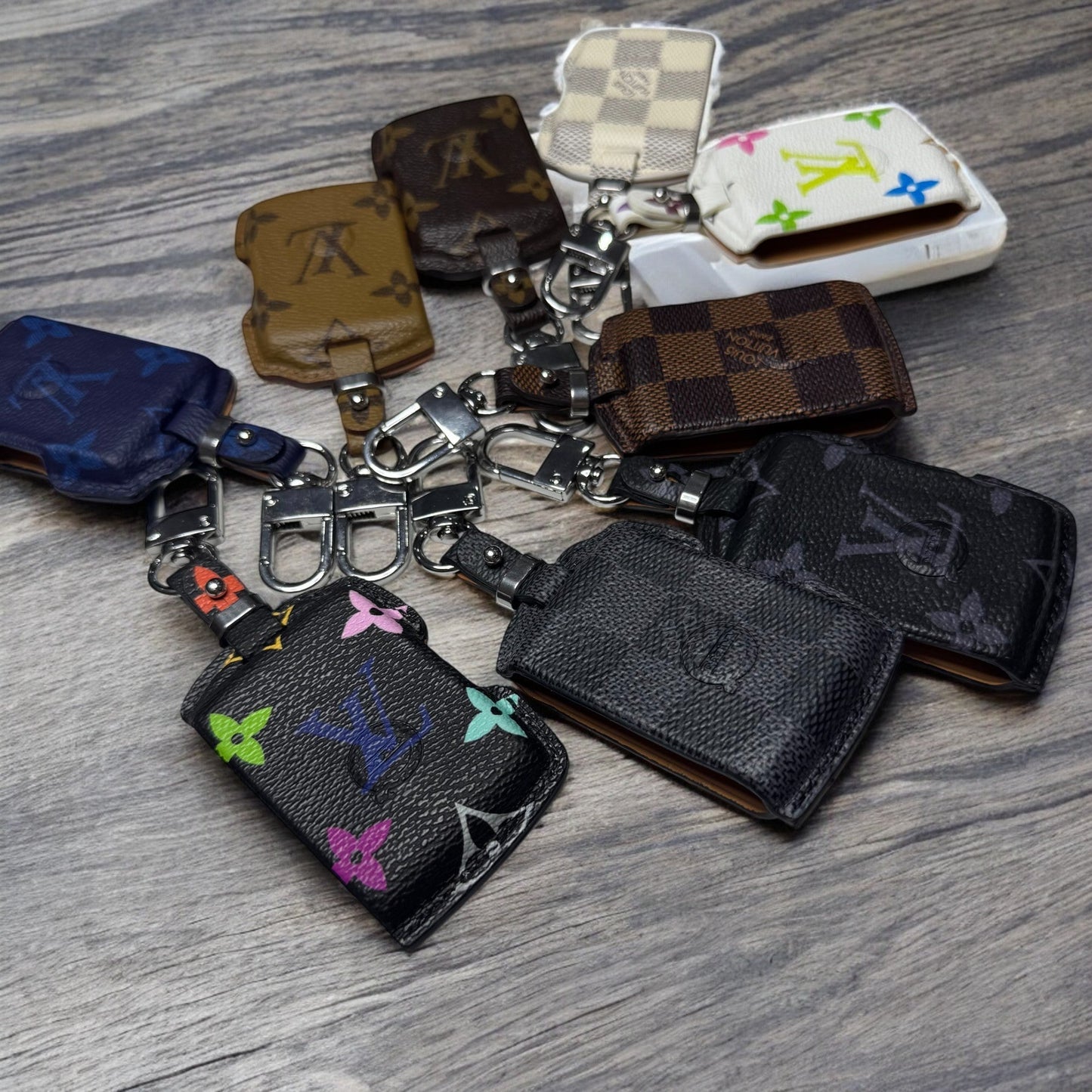 Premium LV Canvas Key Case for Volvo – Handmade from Authentic Upcycled