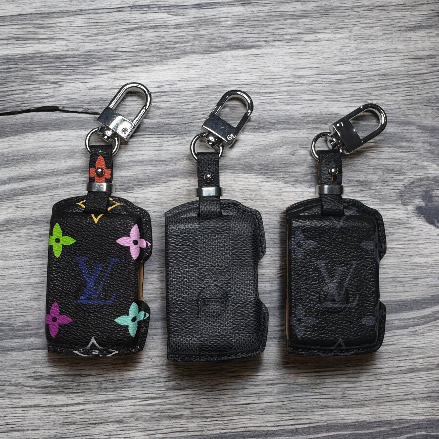 Premium LV Canvas Key Case for Volvo – Handmade from Authentic Upcycled