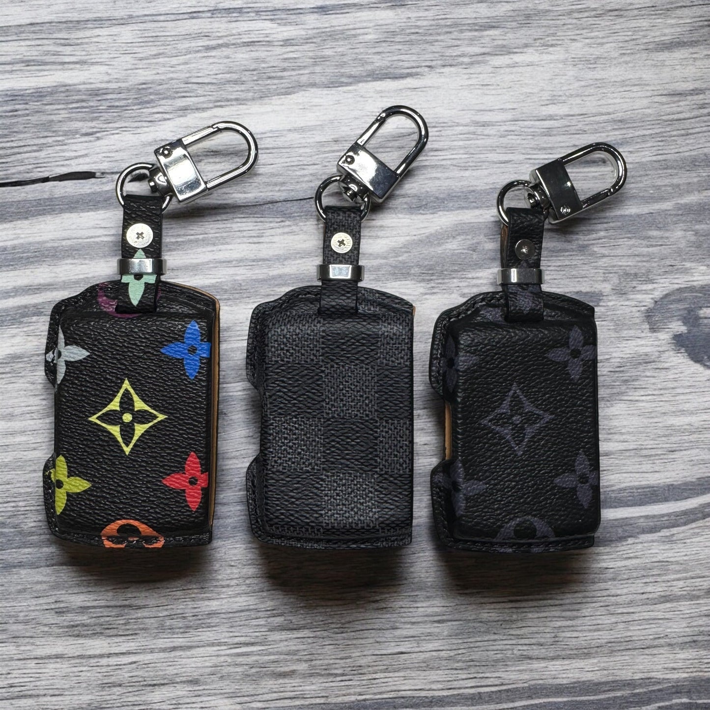 Premium LV Canvas Key Case for Volvo – Handmade from Authentic Upcycled