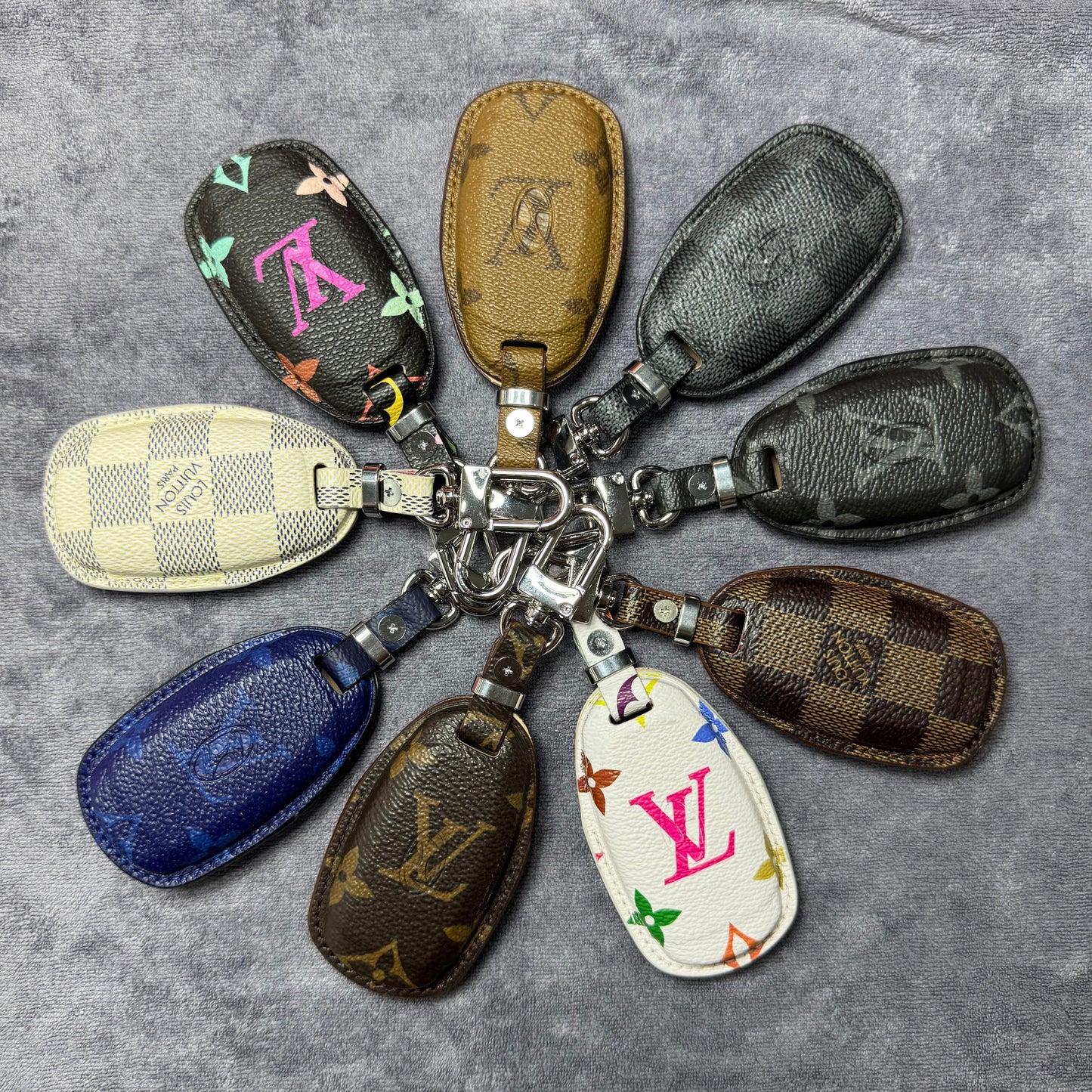 Premium LV Canvas Key Case for Hyundai 2 – Handmade from Authentic Upcycled