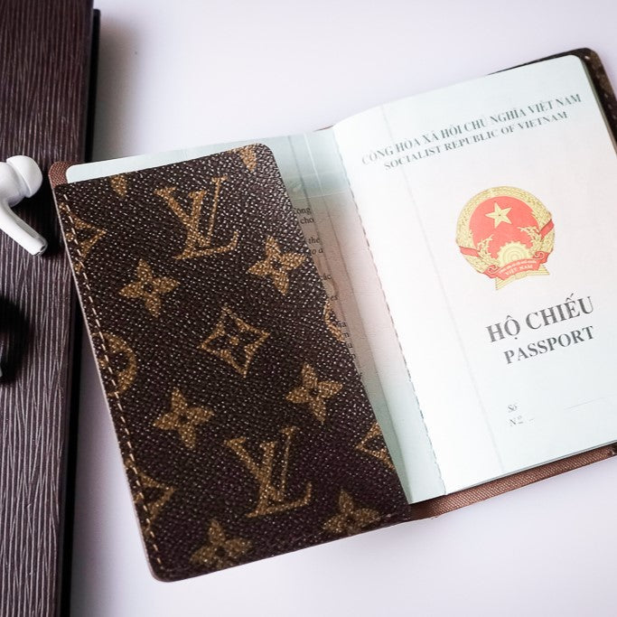 Recycled Louis Vuitton Passport Holder – Luxury Upcycled Travel Case